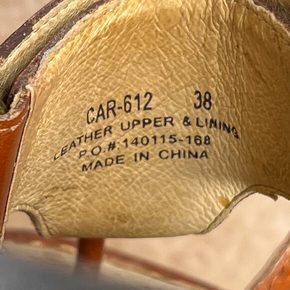 Alegria by PGLite Lug Sole Platform Sandal Brown Leather Slip On Medallion Stone - Picture 6 of 12